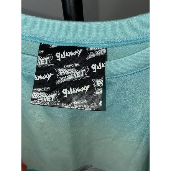 Rare Capcom X Galaxy The Speed Rumbler Arcade AOP T Shirt Blue Retro Japanese - Picture 3 of 4